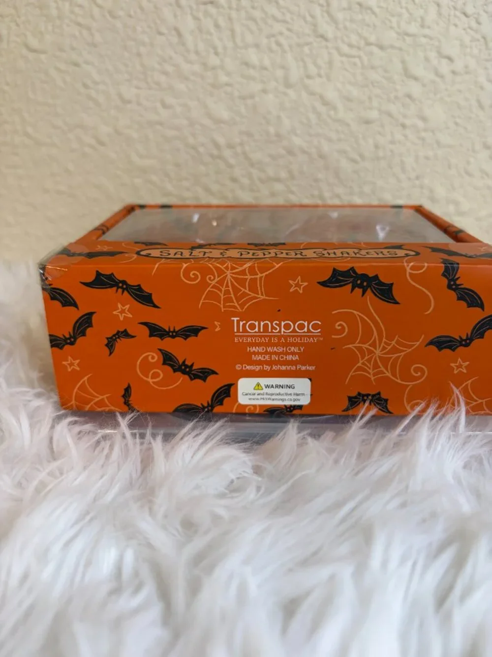 Johanna Parker Halloween Candy Corn Salt Pepper Shakers Ceramic Set of 2 NIB